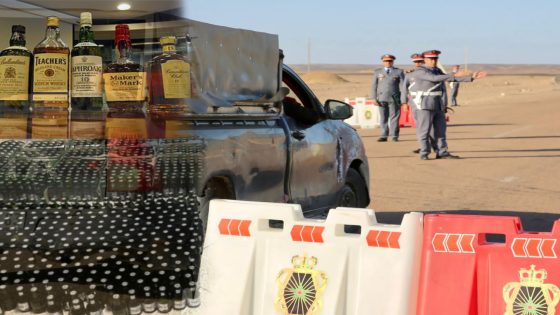 حجز كمية ضخمة من المشروبات الكحولية وتوقيف مطلوبين في عملية نوعية بطريق السمارة الطنطان..