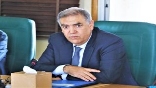 Le ministre de l'intérieur, M. Abdelouafi Laftit intervenant lors d'une réunion au ministère de l'Intérieur consacrée au contrôle des prix et à l'approvisionnement durant le Ramadan. 30032023-Rabat